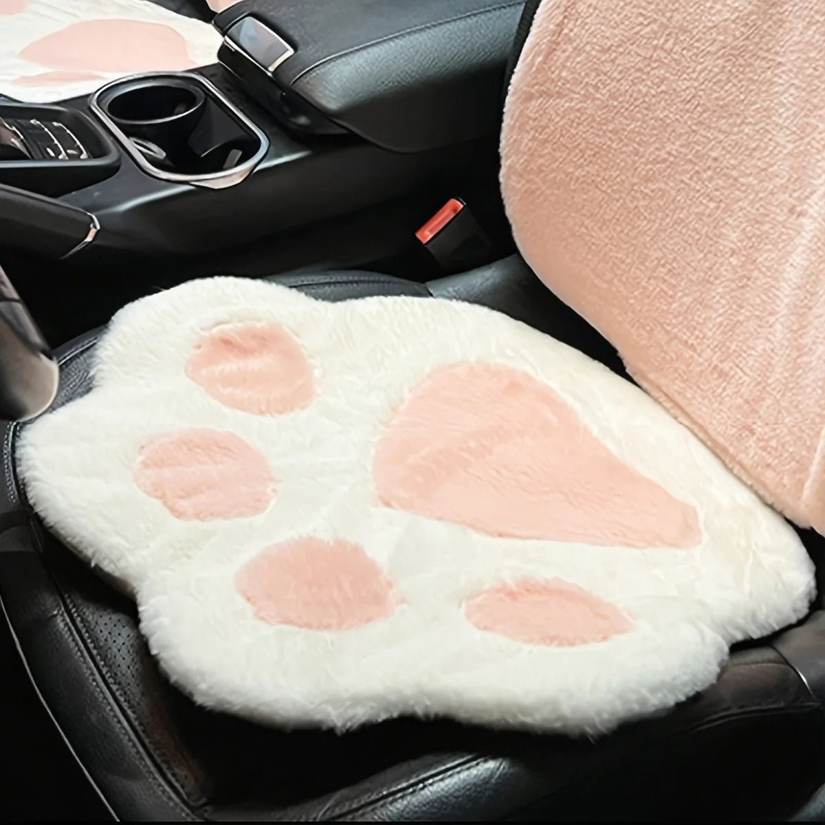 Cat Paw Office Chair Cushion, Pink Plush Toe Bean Seat Pad