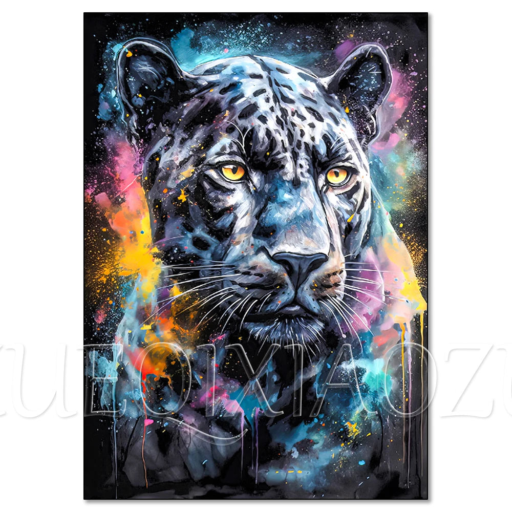 Colorful Lion Diamond Painting Kit, 5D Full Drill Big Cat Art