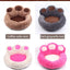 Paw Print Shaped Cat Bed with Plush Toe Bolsters