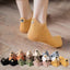 Embroidered Cat Ankle Socks for Women, Cute Mismatched AB Design