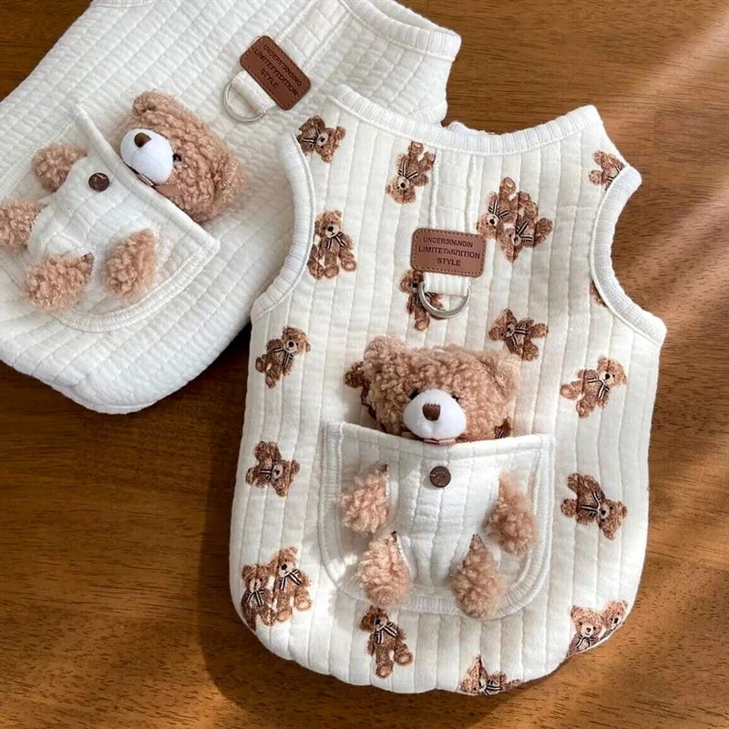 Soft Cotton Cat Vest for Fall and Winter, Cute Cartoon Shirt in Sizes XS to XL