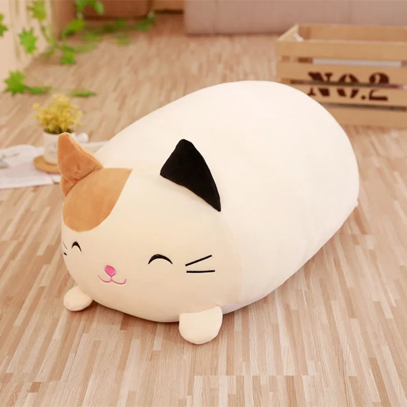 Sweet Cartoon Cat Plush Toy, Small Soft Stuffed Kitty Pillow