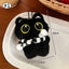 Black Cat Plush Keychain Bag Charm for Cat Lovers
