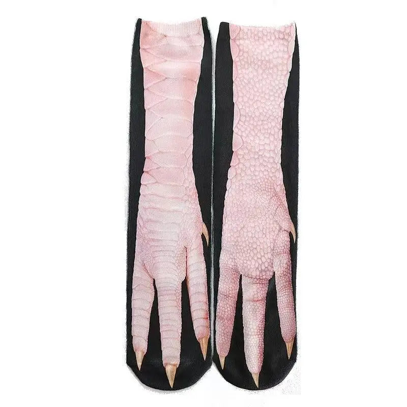 Funny 3D Cat Paw Socks, Printed Animal Paw Crew Socks