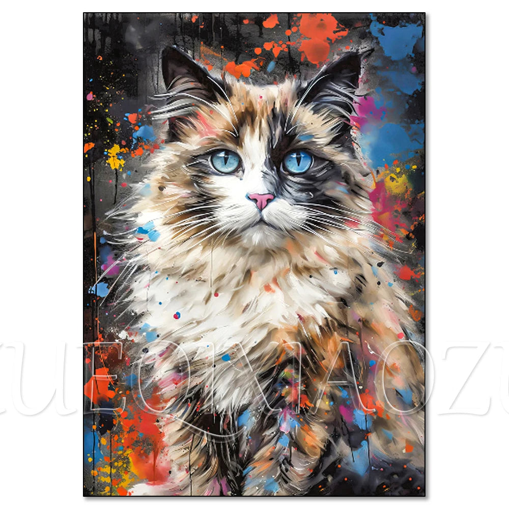 Colorful Lion Diamond Painting Kit, 5D Full Drill Big Cat Art
