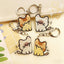 Peeking Cat Acrylic Keychain, Cute Doodle Kitty Bag Charm With Clasp