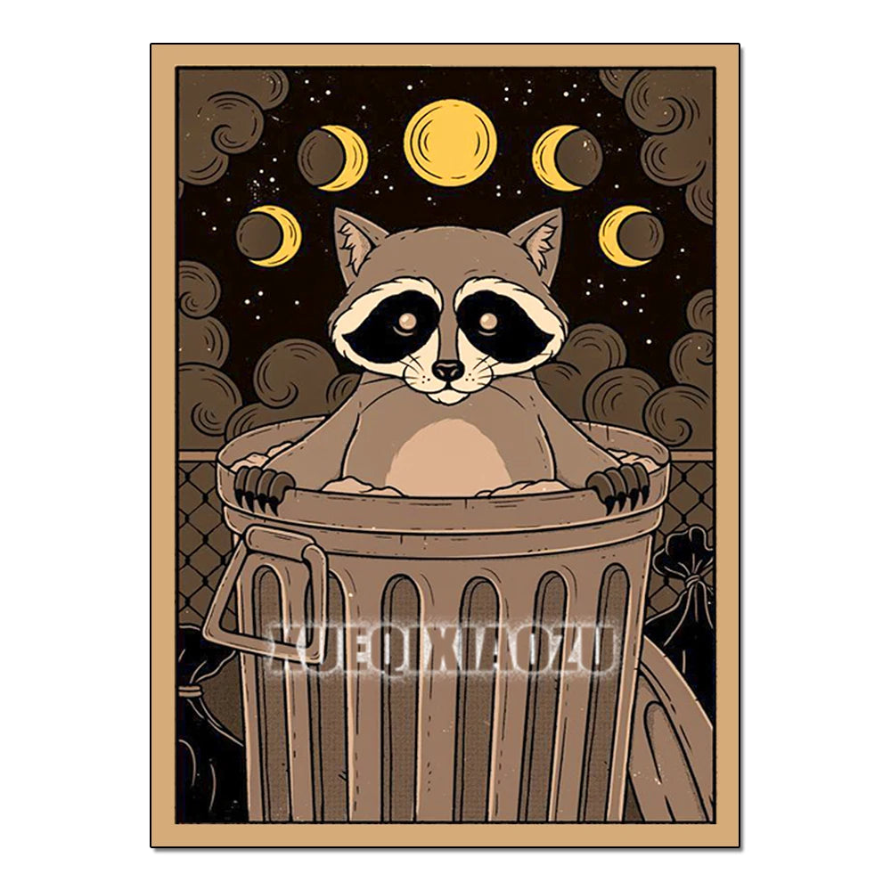 Cat Paw Tarot Card Diamond Painting Kit, Full Drill
