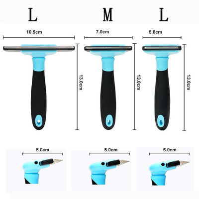 Cat Deshedding Tool With Stainless Steel Edge, 3 Widths From 2.3 to 4.1 Inches