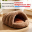 Tunnel Style Cat Sleeping Nest with Fleecy Hood
