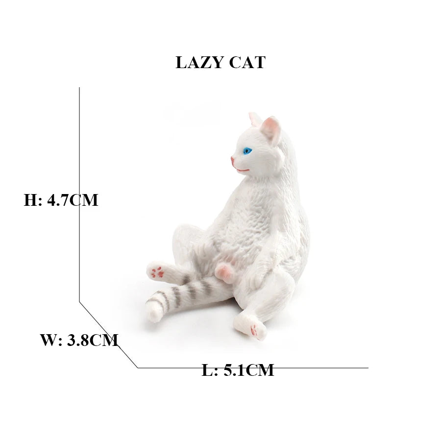 Realistic Ragdoll Cat Figurine and Chubby Cat Model, PVC
