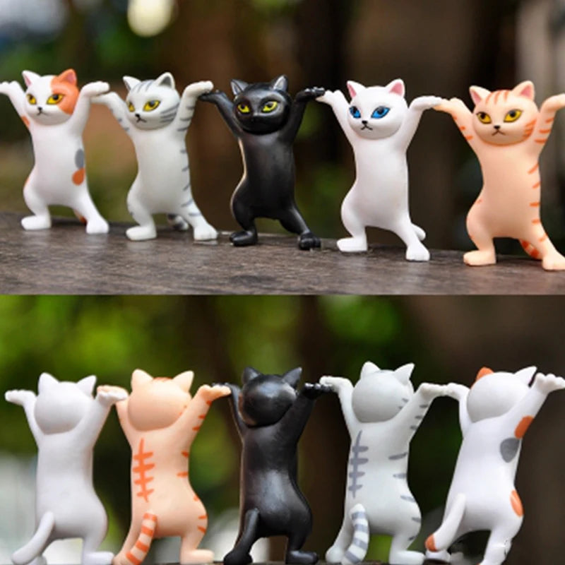 Hold Everything Cat Figures, Dancing Cat Pen and Earbud Holder