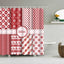 Christmas Shower Curtain with Snowman and Santa, Hooks Included