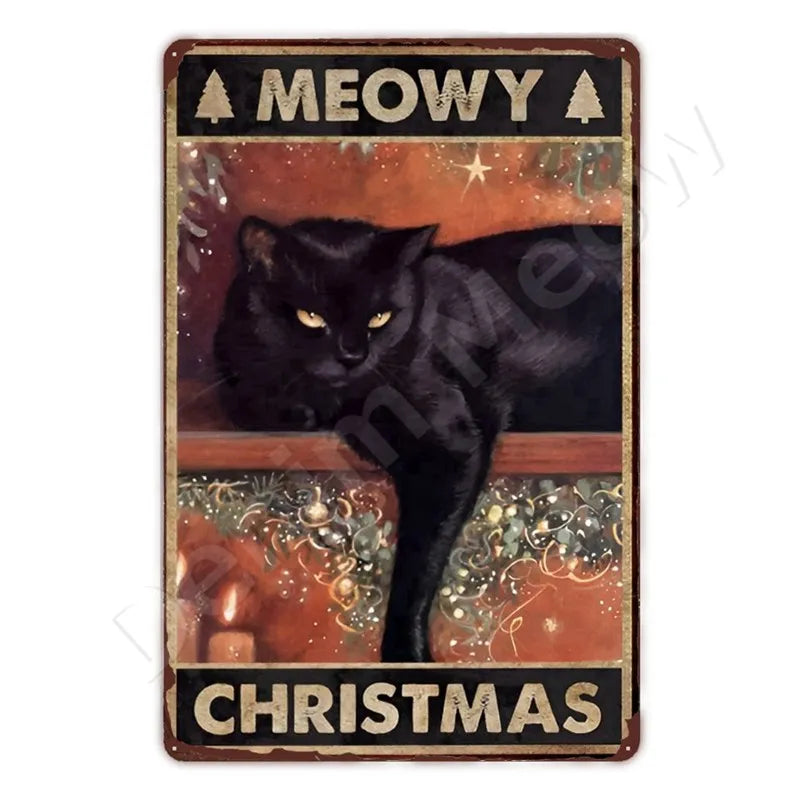 Oh My Eyes Black Cat Sign, Funny Bathroom Gift for Cat Owners