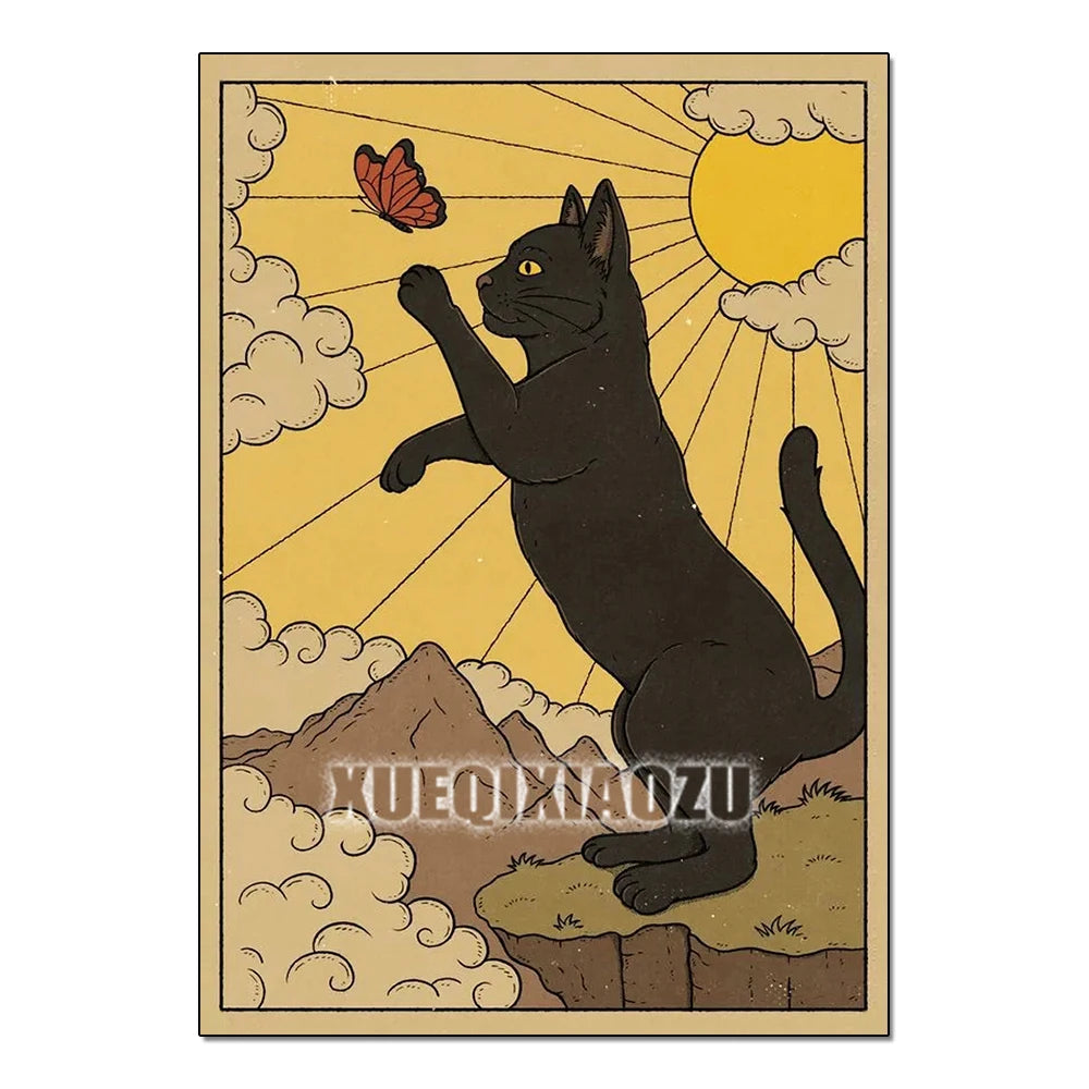 Cat Paw Tarot Card Diamond Painting Kit, Full Drill