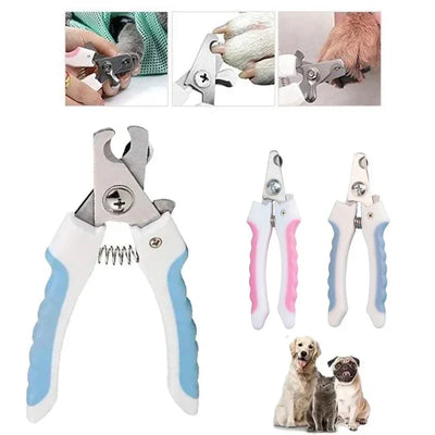 Spring-Loaded Cat Nail Clippers With Notched Stainless Steel Blades, Soft-Grip Handles