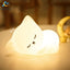 Sleeping Cat Night Light, Soft Silicone LED Lamp with 7 Colors