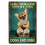 Cats and Wine Vintage Metal Sign, 8 x 12 Inch Bar Wall Decor