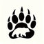 Bear Paw Print Sticker with Bear Silhouette, 5.1 x 6 Inch