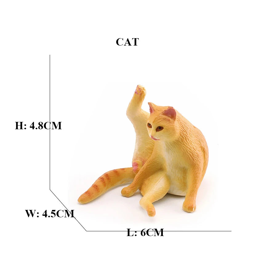 Realistic Ragdoll Cat Figurine and Chubby Cat Model, PVC