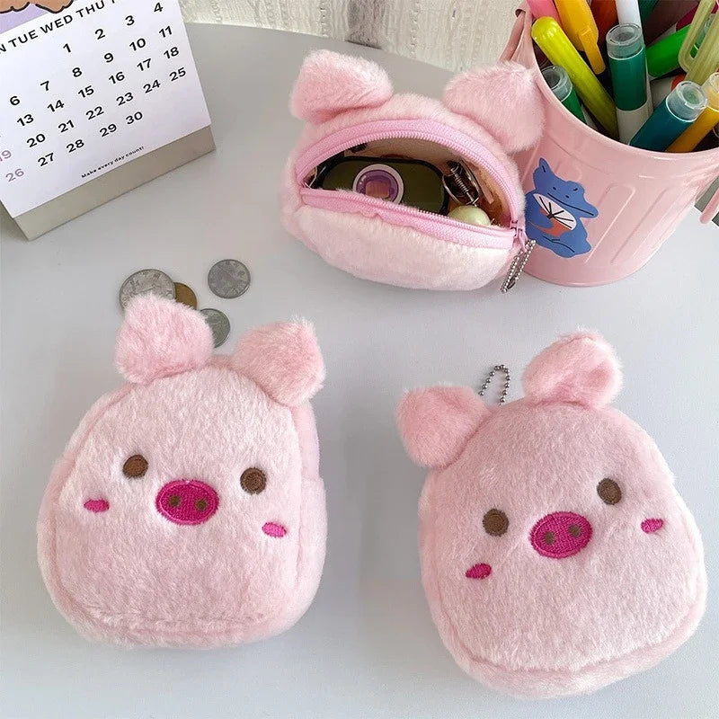 Orange Tabby Cat Face Coin Purse, Soft Plush Zipper Pouch, 4.9 Inches