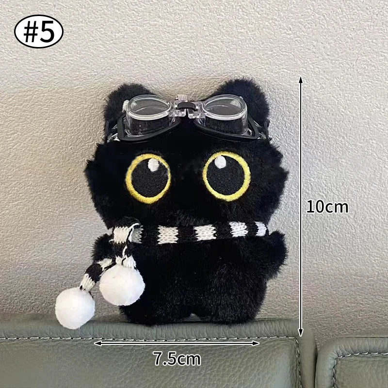 Black Cat Plush Keychain Bag Charm for Cat Lovers