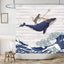 Cute Cat and Dinosaur Shower Curtain with 12 Hooks Included