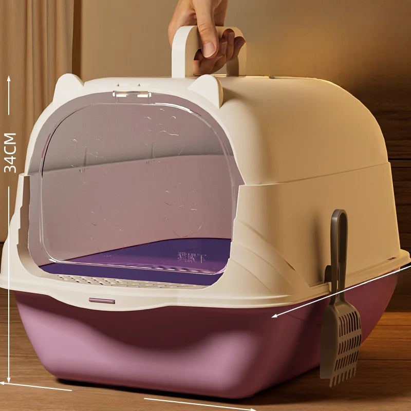 Large Size  Litter Box Full Enclosure with Sand for Kittens Poo