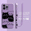 Peeking Black Cat Phone Case With Side Paw Print Design and Wrist Lanyard