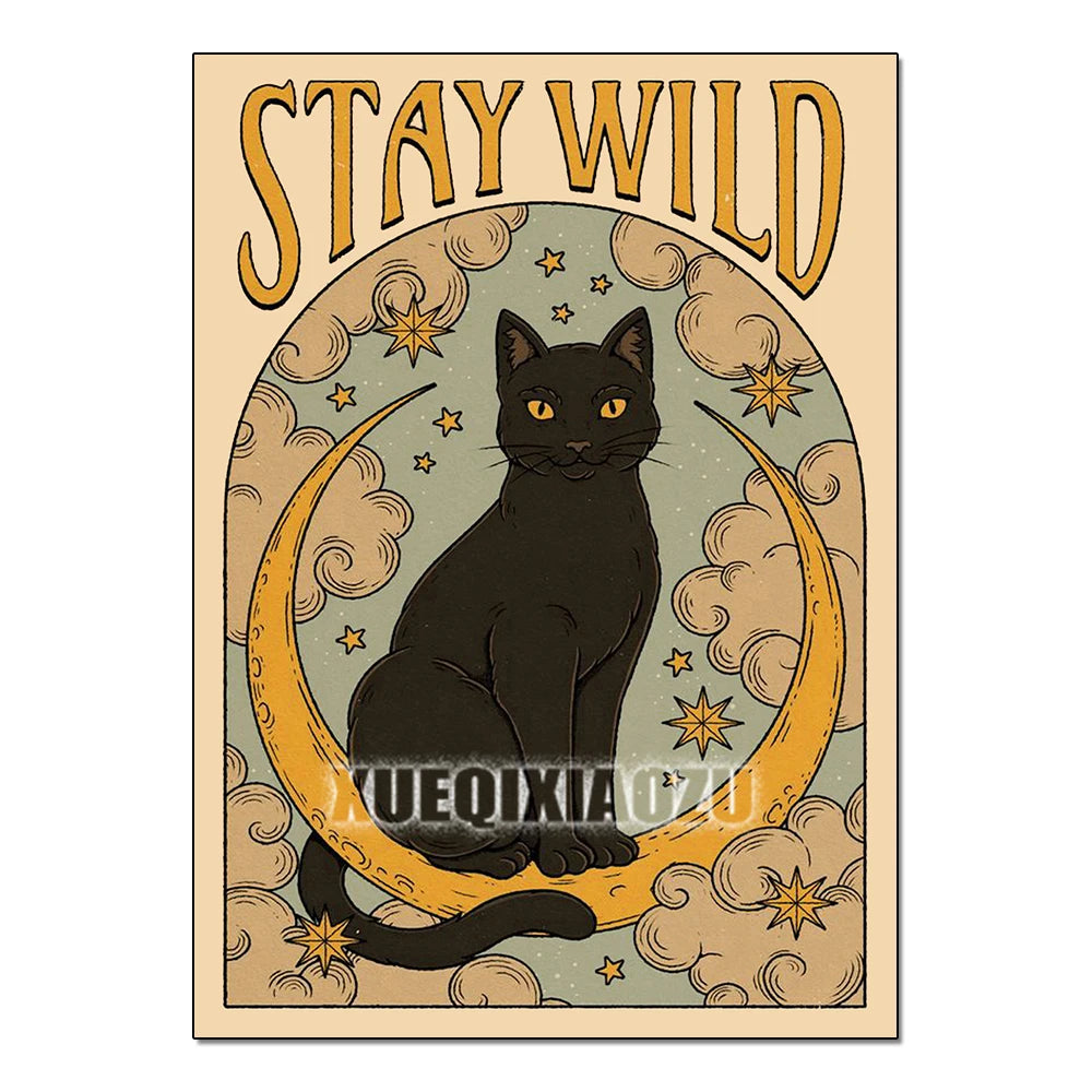 Cat Paw Tarot Card Diamond Painting Kit, Full Drill