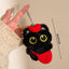 Black Cat Plush Keychain Bag Charm for Cat Lovers