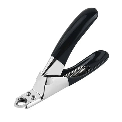 Guillotine Cat Nail Clipper, Stainless Steel With Spring-Loaded Red Handles