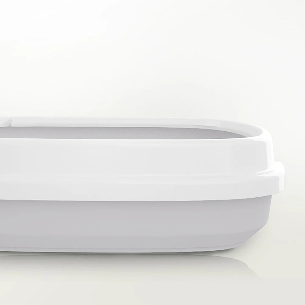 Open Cat Litter Pan With Removable Rim and Scoop, 15.7 Inch Litter Box