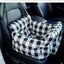 Cat Car Bed with Safety Belt and Washable Cushioned Bed