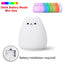 Silicone Cat Night Light, Tap-to-Change 7-Color and Warm White Lamp