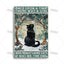 Black Cat Vintage Tin Plate, Horizontal Retro Wall Sign Gift