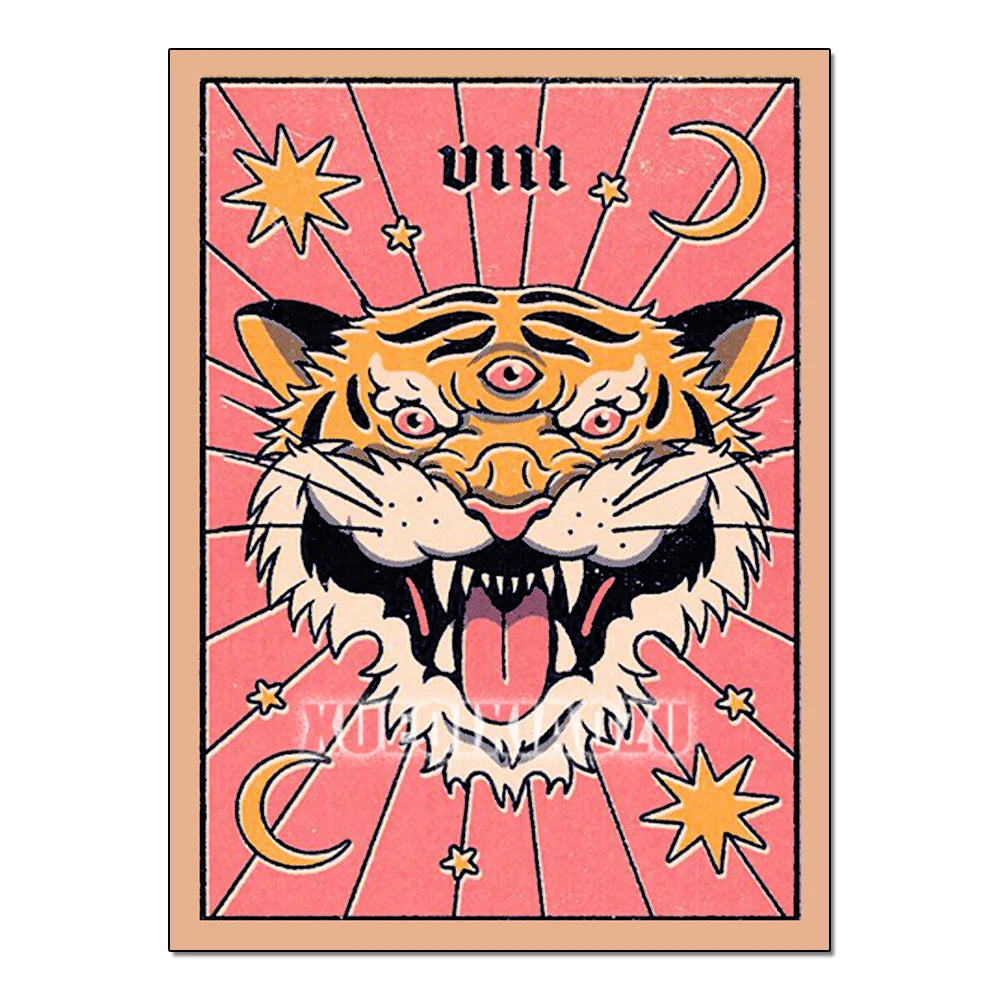 Cat Paw Tarot Card Diamond Painting Kit, Full Drill