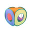 Rainbow Cat Play Cube Tunnel with Hanging Ball Toy