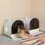 Cabin-Style Enclosed Cat Litter Box With Pull-Out Drawer and Paw Mat