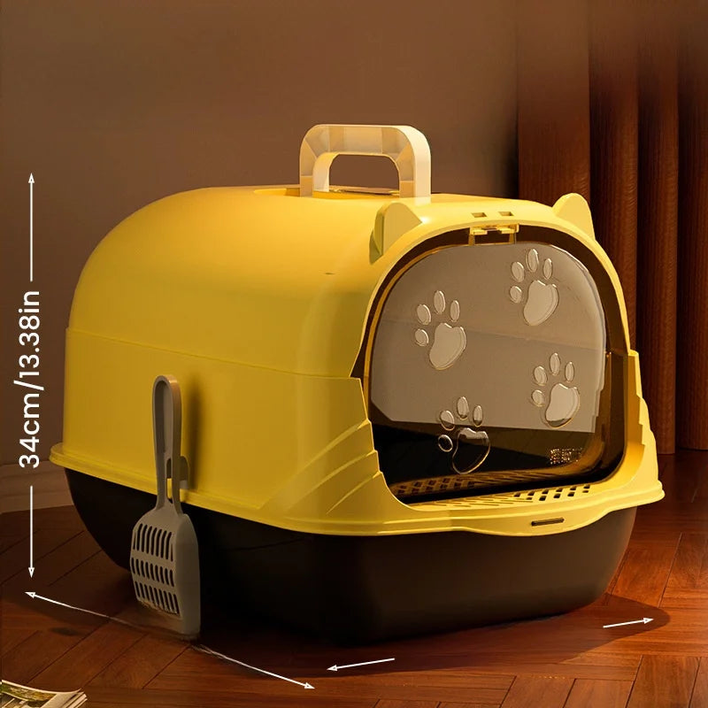 Large Size  Litter Box Full Enclosure with Sand for Kittens Poo