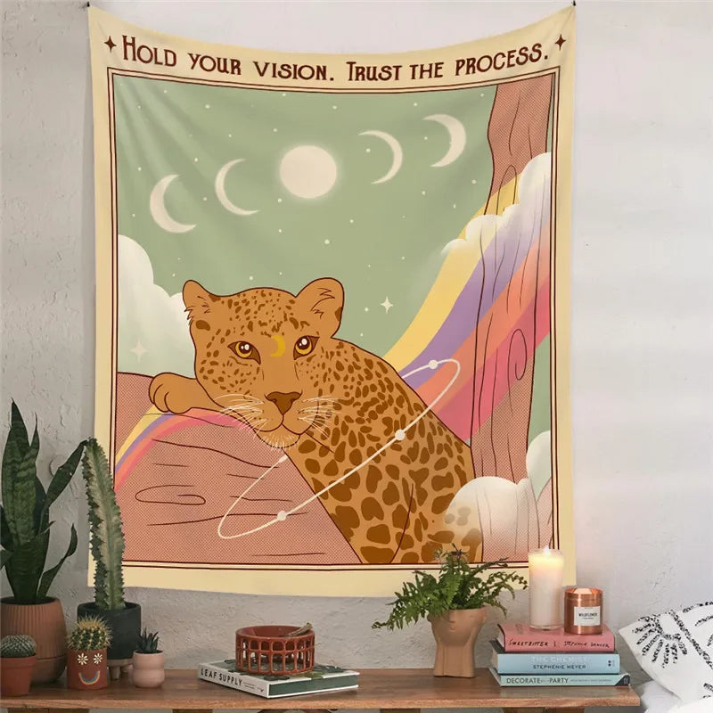 Wandteppich mit magischer Katze
