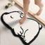 Cat Face Shaped Bath Mat, Gray Winking Kitty Bathroom Rug