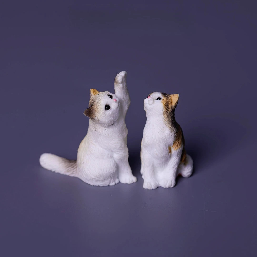 Realistic Mini Kitten Figurines, Funny Cat Poses Resin Ornaments