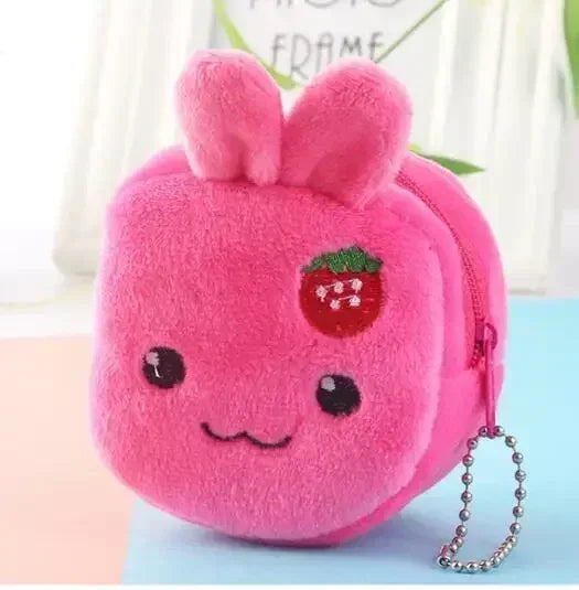 Orange Tabby Cat Face Coin Purse, Soft Plush Zipper Pouch, 4.9 Inches