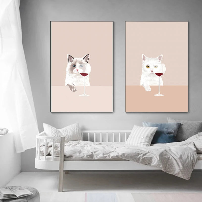 Art abstrait de chat Poster