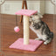 Basic Kitten Scratching Post With Top Perch and Two Hanging Ball Toys