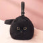 Fluffy Black Cat Handbag with Golden Eyes and Plush Tail