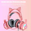 JINSERTA Cat Wallet Cat Ear Gaming Headphones – RGB Wired Headset with Mic, 50mm Drivers, 3.5mm Connection for PC & Phone