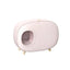 Mochi Shaped Enclosed Cat Litter Box, Rounded Covered Litter Box on Wooden Legs
