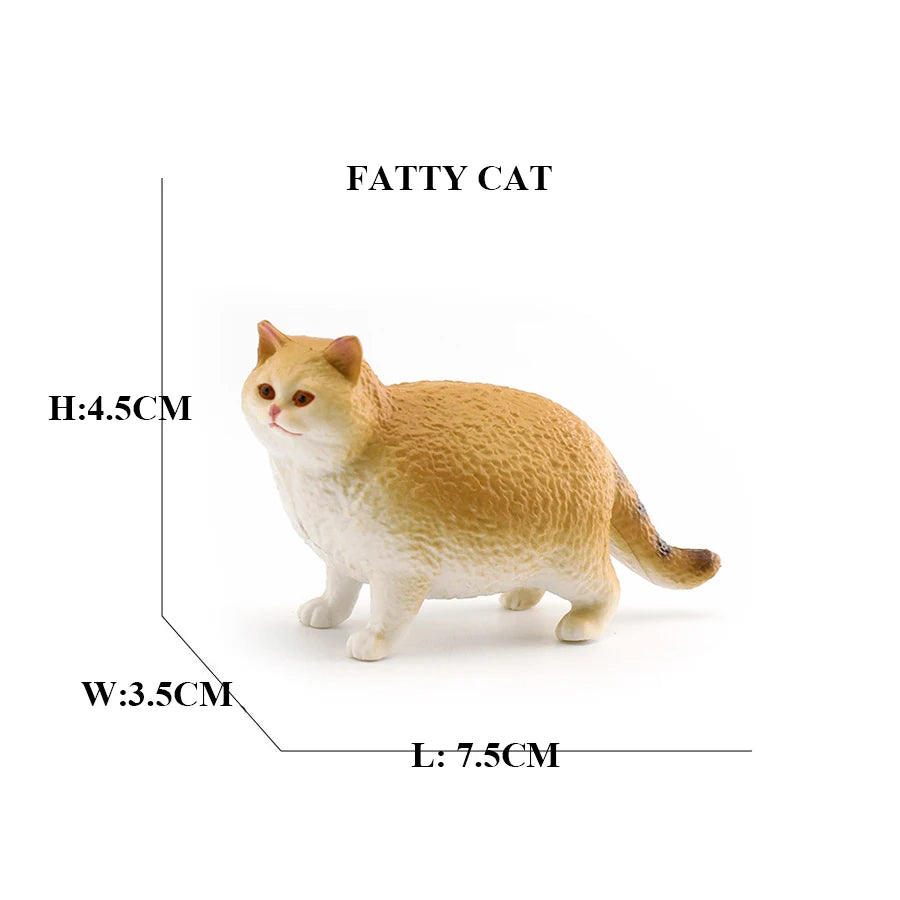 Realistic Ragdoll Cat Figurine and Chubby Cat Model, PVC