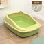 Small Cat Litter Box With Cat Ear Rim, Kitten Litter Pan With Scoop